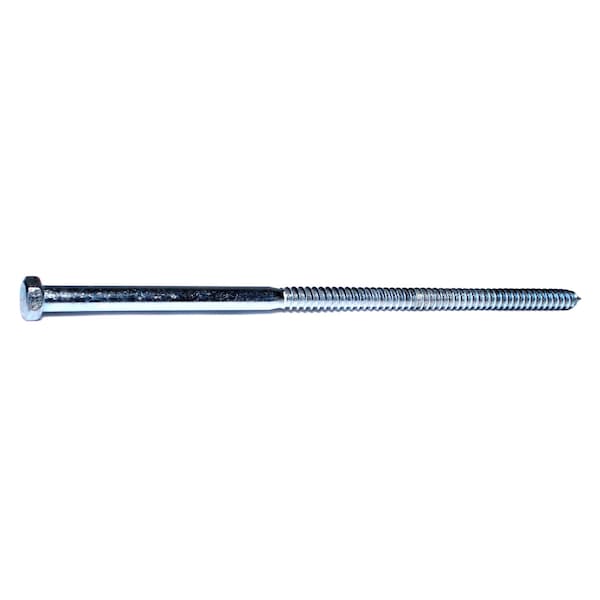 Midwest Fastener Lag Screw, 5/8 in, 16 in, Steel, Zinc Plated Hex Hex Drive, 10 PK 09862 - main